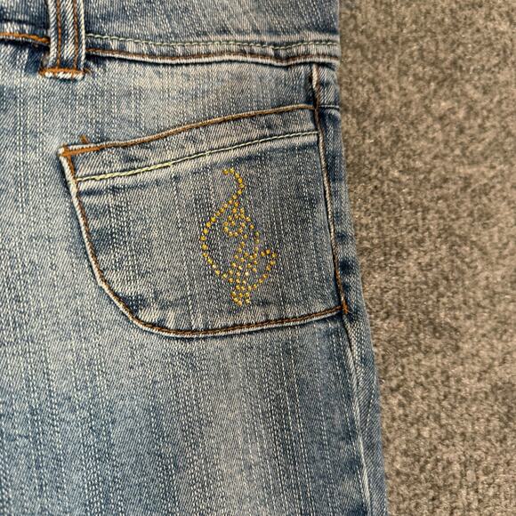 Baby Phat Jeans Womens 28x30 Vintage Flares Rhinestone Cat Y2K Denim Hip Hop - Picture 7 of 14